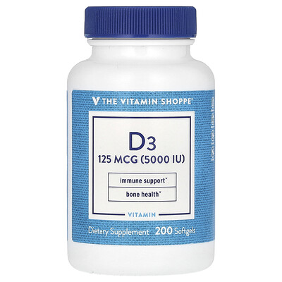 Vitamin D3, 125 Mcg, 200 Softgels