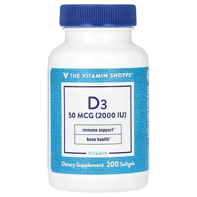 D3, 50 Mcg, 200 Softgels