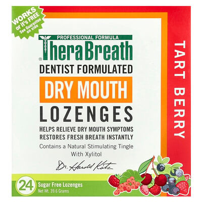 Dry Mouth Lozenges, Tart Berry, 24 Sugar Free Lozenges