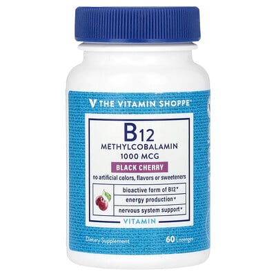 B12, Black Cherry, 1,000 Mcg, 60 Lozenges