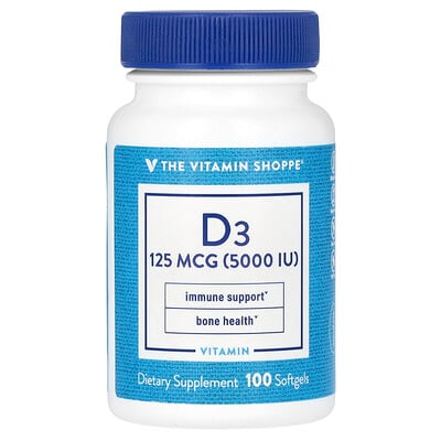 Vitamin D3, 125 Mcg, 100 Softgels