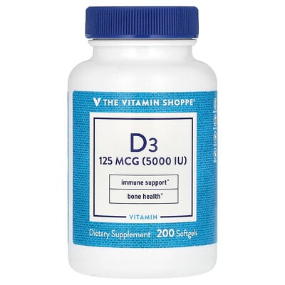 Vitamin D3, 125 Mcg, 200 Softgels