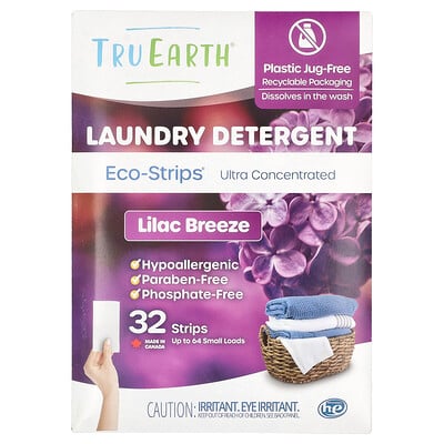 Eco-strips®, Laundry Detergent, Ultra Concentrated, Lilac Breeze, 32 Strips