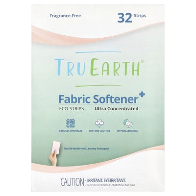 Eco-strips®, Fabric Softener+, Ultra Concentrated, Fragrance-free, 32 Strips