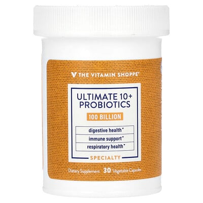 Ultimate 10+ Probiotics, 100 Billion Cfu, 30 Vegetable Capsules