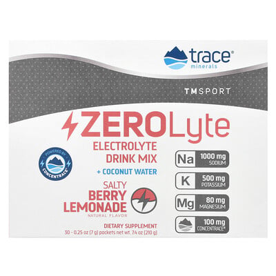 Tm Sport, Zerolyte, Electrolyte Drink Mix, Salty Berry Lemonade, 30 Packets, Each