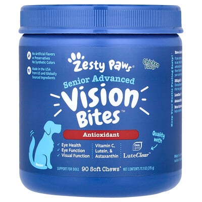 Senior Advanced, Vision Bites, For Dogs, Chicken, 90 Soft Chews
