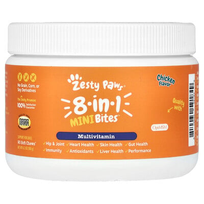 8-in-1 Mini Bites, For Dogs, Chicken, 90 Soft Chews