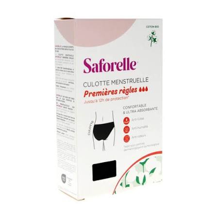 Culotte Menstruelle Noire Premières Règles Coton Bio