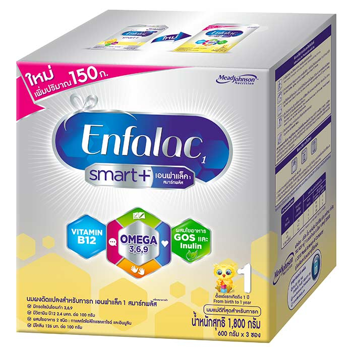 1 สมาร์ทพลัส นมผงดัดแปลงสำหรับทารก สูตร 1 1800 ก.