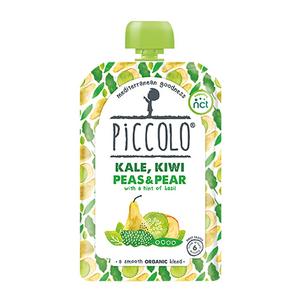 Pouch Food Organic Kale Kiwi Peas and Pear with a Hint of Basil